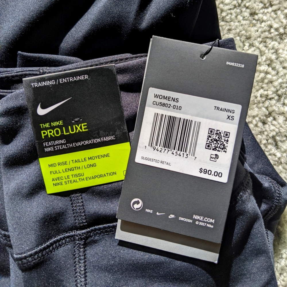 Nike Pro stealth Luxe black leggings size XS